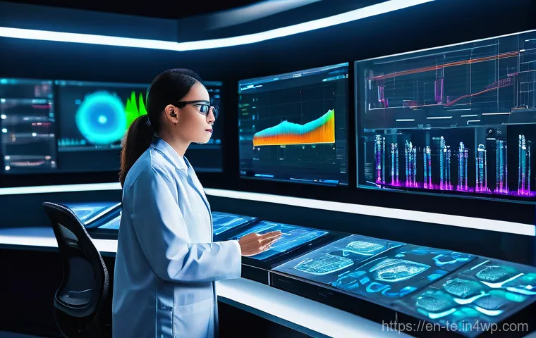 고성능 신경망 설계를 위한 자원 관리 - **Prompt for GPU Optimization:**
    "A vibrant, high-tech control room with large, transparent holo...