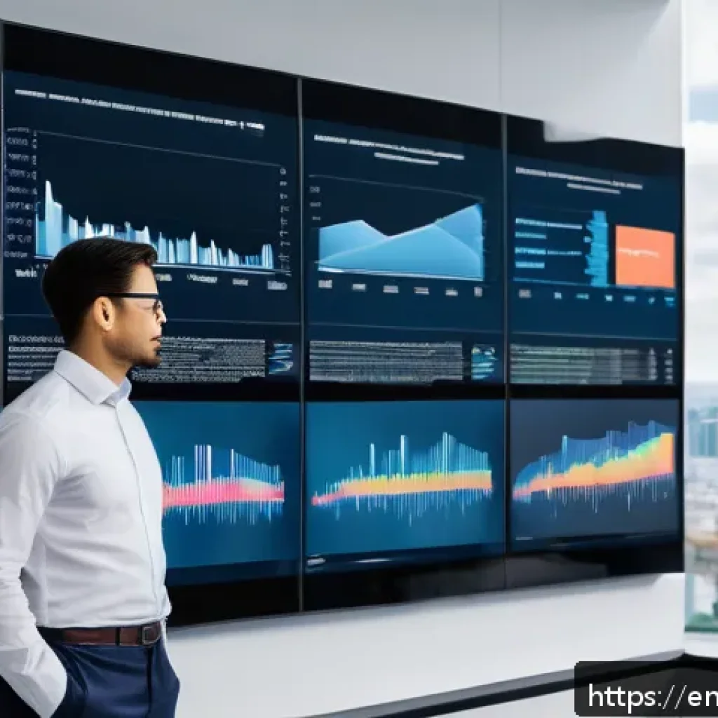 신경망 모델의 성능 측정을 위한 기준 - A high-tech data scientist in a modern office setting, analyzing complex machine learning metrics on...