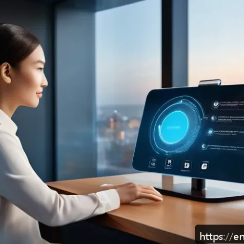 자연어 처리에 적합한 신경망 아키텍처 - A futuristic AI-powered virtual assistant interface displayed on a sleek transparent screen, showing...