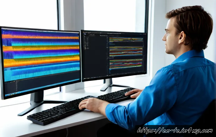 신경망 아키텍처 최적화를 위한 계산 자원 배분 - Photorealistic modern AI research workspace, a focused engineer seated at a clean desk studying thre...